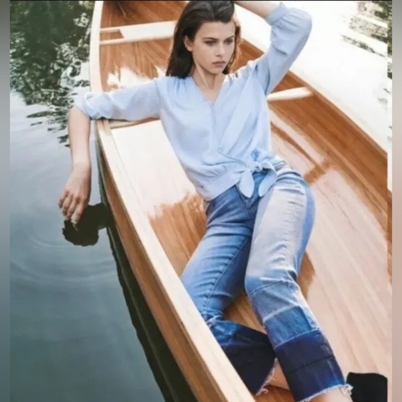 Vince Straight Leg Ombré Raw Hem Jeans - Picture 7 of 8